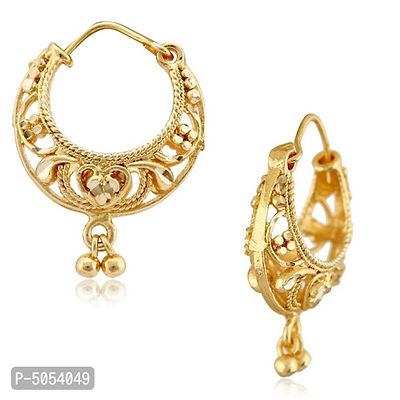 Traditional Bucket Earring 1 Gm Gold and Micron Plated Earring for Women and Girls-thumb0