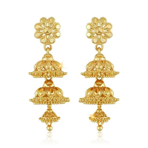 Trendy designer Alloy Gold Plated Jhumka Earrings