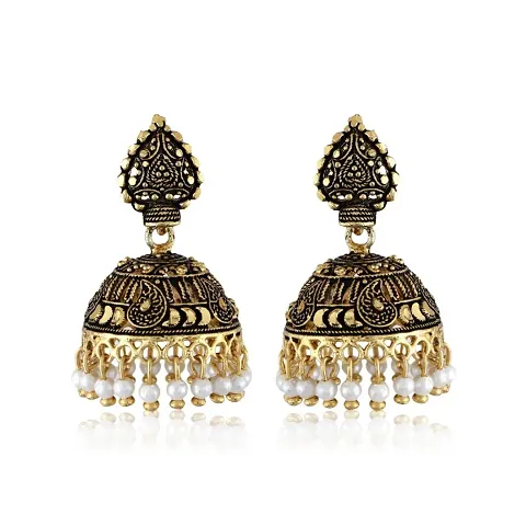 Trendy Designer Alloy Gold Plated Jhumka Earrings