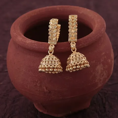 Designer Alloy Gold Plated Jhumki Drop Earrings