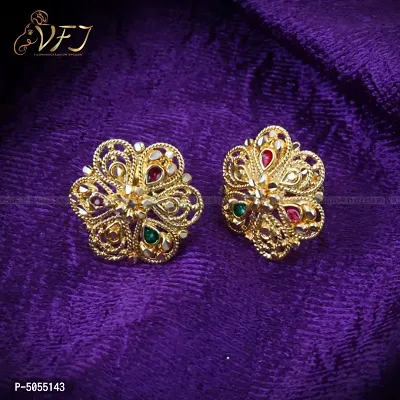 Stud Earring 1 Gm Gold and Micron Plated Stud Earring for Women and Girls Alloy Stud Earring ()-thumb0