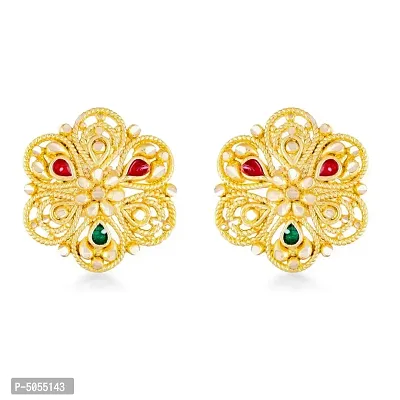 Stud Earring 1 Gm Gold and Micron Plated Stud Earring for Women and Girls Alloy Stud Earring ()-thumb3