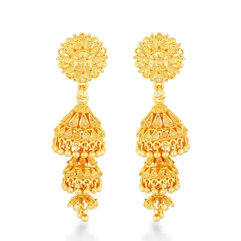 Traditional 1gm and Micron Plated Alloy Jhumka Earring for Women and Girls