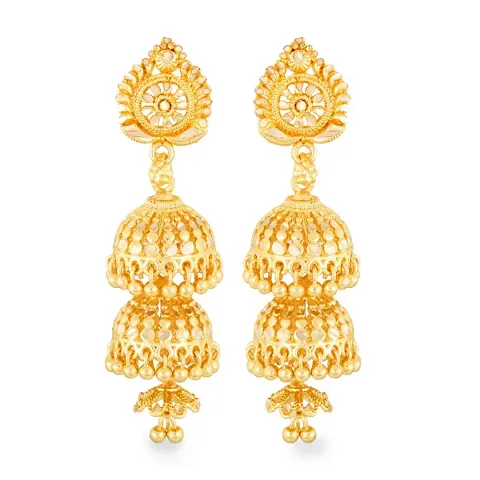 Traditional Gold Plated Alloy Jhumka Earrings