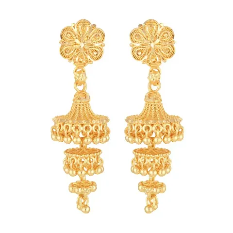 Traditional Jhumki Micron Gold Plated Alloy Jhumki Earring