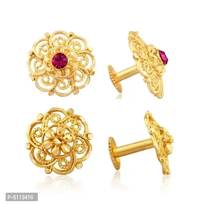 Traditional Alloy South Screw Back Stud Earring for Women (Pack of 2)