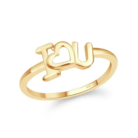 Stylish Curve Heart Shape Alloy Gold Plated Ring
