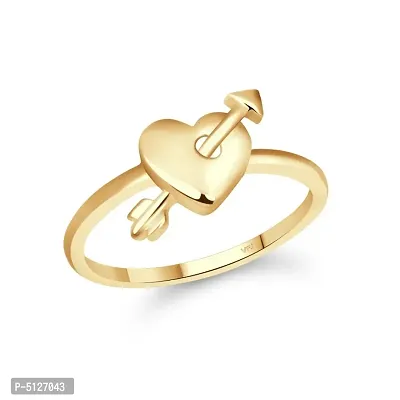 Stylish Curve Heart Ring Alloy Gold Plated Ring for Women