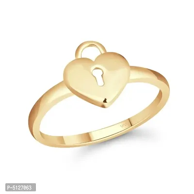 Stylish Lock Heart Alloy Ring Alloy Gold Plated Ring for Women