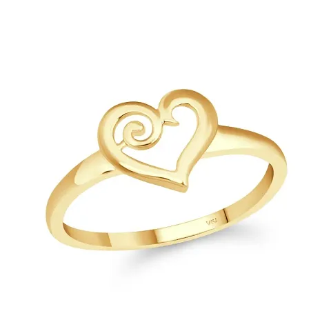 Stylish Curve Heart Shape Alloy Gold Plated Ring