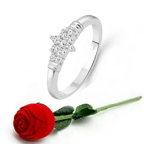 Incredible Silver CZ Rings with Scented Velvet Rose