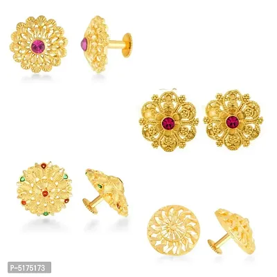 Traditional wear South Screw back alloy Gold Plated Stud Earring for Women and Girls Alloy Stud Earring