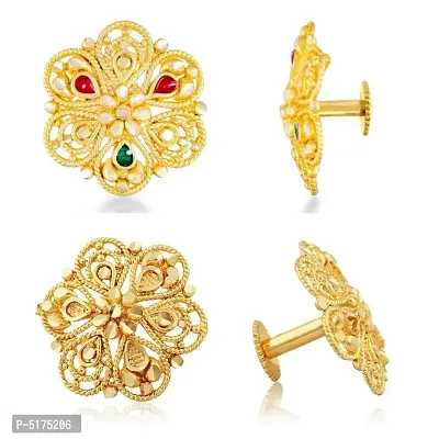 Traditional wear South Screw back alloy Gold Plated Stud Earring for Women and Girls Alloy Stud Earring-thumb0