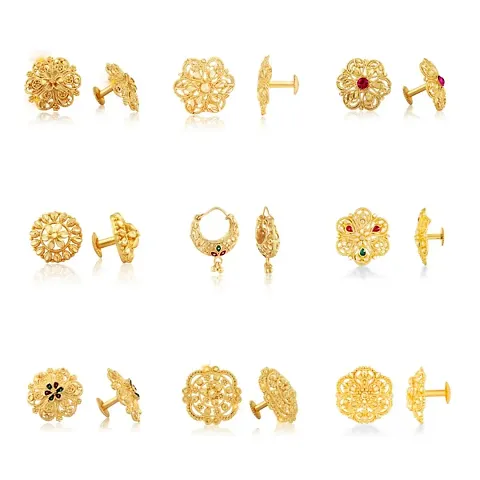 Traditional Gold Plated Stud Earrings Packs