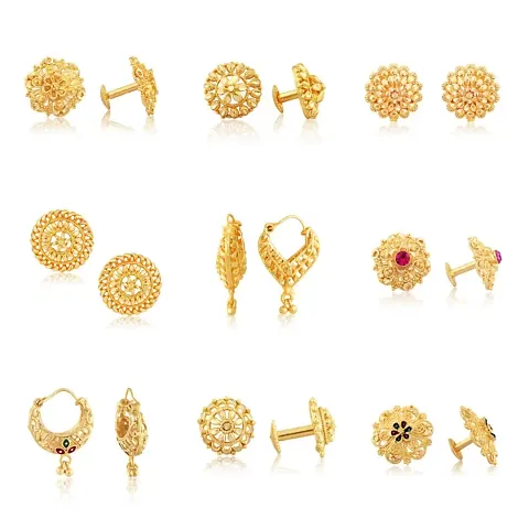 Traditional Gold Plated Stud Earrings Packs