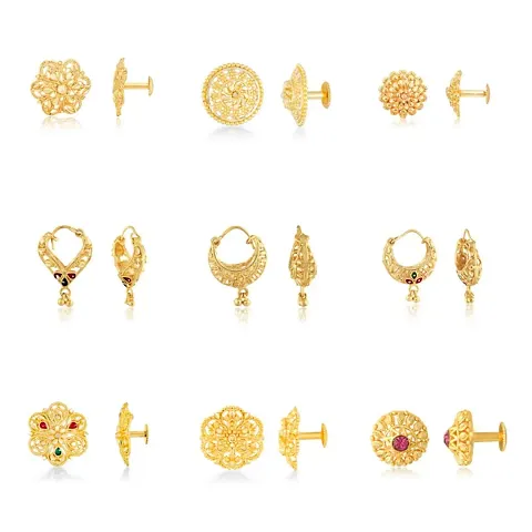 Traditional Gold Plated Stud Earrings Packs