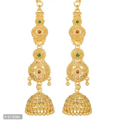 Traditional Wdding and Party wear South Screw back alloy 1 gm Gold Plated Kanchain Jhumki Earring for Women and Girls Alloy Jhumki Earring-thumb0