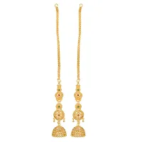 Traditional Wdding and Party wear South Screw back alloy 1 gm Gold Plated Kanchain Jhumki Earring for Women and Girls Alloy Jhumki Earring-thumb1