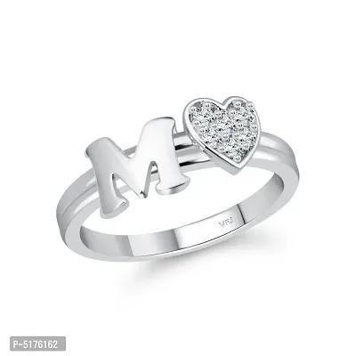 Customizable Alphabet Initial-M-Letter Personal Diamond 0.11 Carat 9Kt  White Gold Ring For Sale at 1stDibs | female m letter gold ring, m alphabet  gold ring, z name ring
