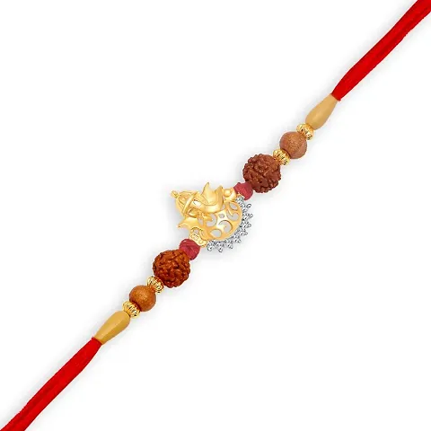 Lord Ganesha and Plated CZ Rakhi