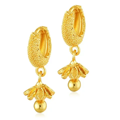 Mahika Partywear Golden Brass Hoop Earrings