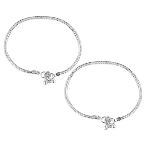 Vighnaharta Traditional Metal Anklets Payal Pair for Women Girls