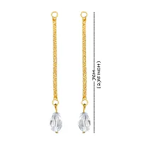 Traditional wear 1 Gram Gold Plated Removable CZ Crystal Chain Drop Earring for Women and Girls (Pack of- 2 Pair Drop Latkan without Earring)-thumb2