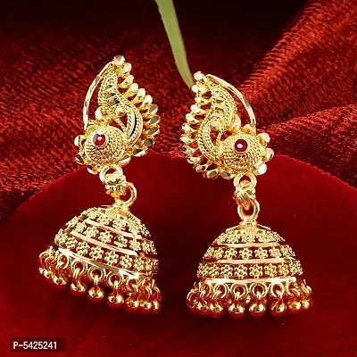 Traditional Gold  Micron Plated Jhumki Earrings For Women-thumb0