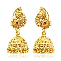 Traditional Gold  Micron Plated Jhumki Earrings For Women-thumb3