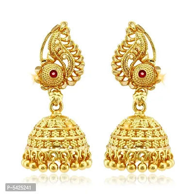 Traditional Gold  Micron Plated Jhumki Earrings For Women-thumb4