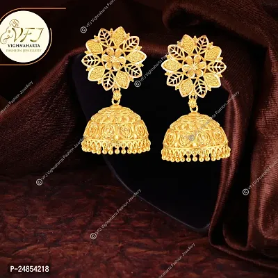 Earring Earrings Jhumki Jhumkas Vighnaharta  Allure Charming bollywood Screw back alloy Gold Plated Jhumki Earring for Women and Girls