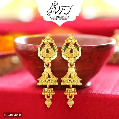 Earring Earrings Jhumki Jhumkas Vighnaharta  Allure Charming bollywood Screw back alloy Gold Plated Jhumki Earring for Women and Girls