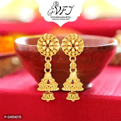 Earring Earrings Jhumki Jhumkas Vighnaharta Allure Charming bollywood Screw back alloy Gold Plated Jhumki Earring for Women and Girls