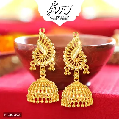 Earring Earrings Jhumki Jhumkas Vighnaharta  Allure Charming bollywood Screw back alloy Gold Plated Jhumki Earring for Women and Girls