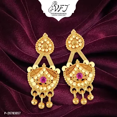 Vighnaharta Allure Charming South Indian Traditional wear Tollywood Design Screw back alloy 1Gram Gold Plated Mini Earring for Women and Girls- (Pack of- 1)-thumb0