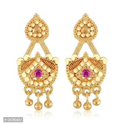 Vighnaharta Allure Charming South Indian Traditional wear Tollywood Design Screw back alloy 1Gram Gold Plated Mini Earring for Women and Girls- (Pack of- 1)-thumb5