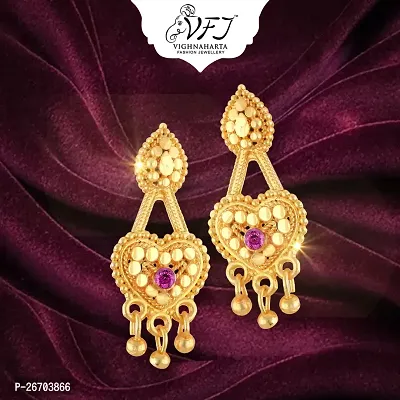 Vighnaharta Allure Charming South Indian Traditional wear Tollywood Design Screw back alloy 1Gram Gold Plated Mini Earring for Women and Girls- (Pack of- 1)