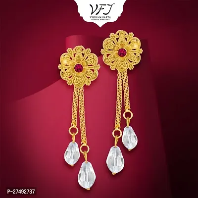 Traditional Stud Earring Gold Plated Drop Earring for Women and Girls