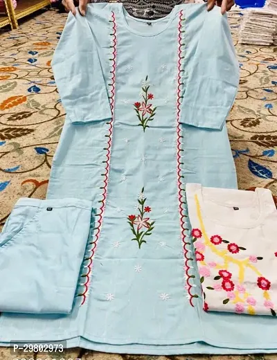 Fancy Cotton Kurta Bottom Set For Women-thumb0