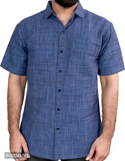 Stylish Cotton Blend Solid Casual Shirt for Men-thumb0