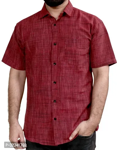 Stylish Cotton Blend Solid Casual Shirt for Men-thumb0