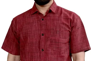 Stylish Cotton Blend Solid Casual Shirt for Men-thumb1