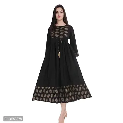 Women Pure Rayon Solid Print Fit and Flare Kurta