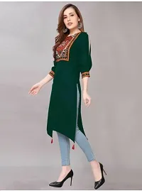 Women Pure Rayon High Low Pattern Emboidry Wark Kurta-thumb1