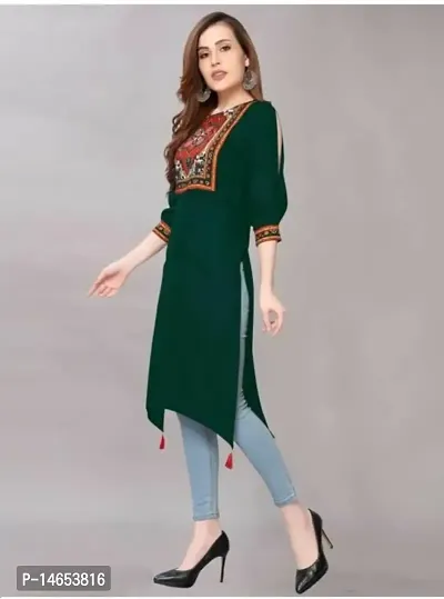 Women Pure Rayon High Low Pattern Emboidry Wark Kurta-thumb2