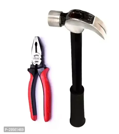 Combo Of Nobel Claw Hammer With Handle Gripp And Nobel Combination Plier Pack Of 2-thumb0