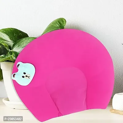 Comfortable Pink Velvet Solid Neck Support Pillow