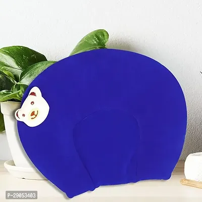 Comfortable Blue Velvet Solid Neck Support Pillow