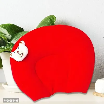 Comfortable Red Velvet Solid Neck Support Pillow
