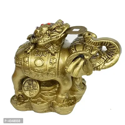 Fengshui/Vastu Frog On Elephant for Success Good Luck Fortune Wealth Relationship Strength Business Longevity Home Office Gifting Showpiece-thumb0